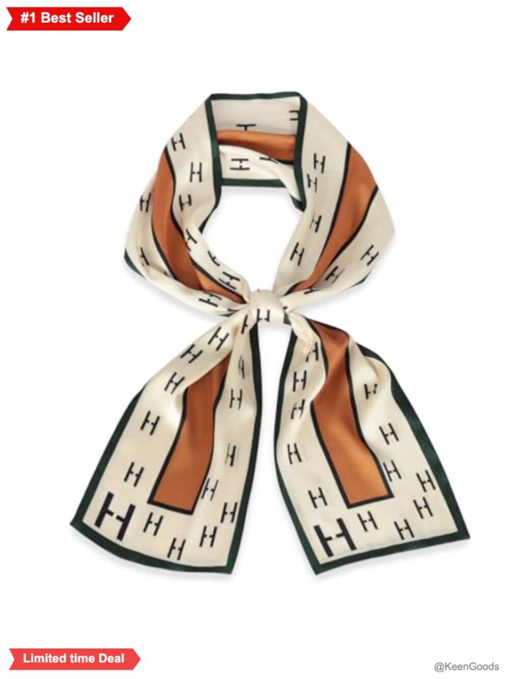 Silk Feel Polyester Satin Scarf Letter Print Head Wrap Neckerchief